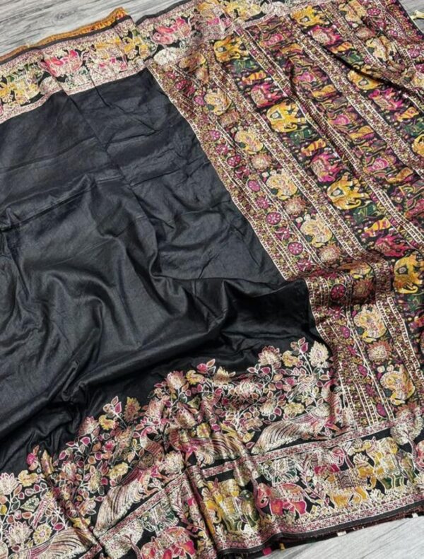 SWORNOF Women's Patola Silk Saree With Unstitched Boluse Piece - Image 3