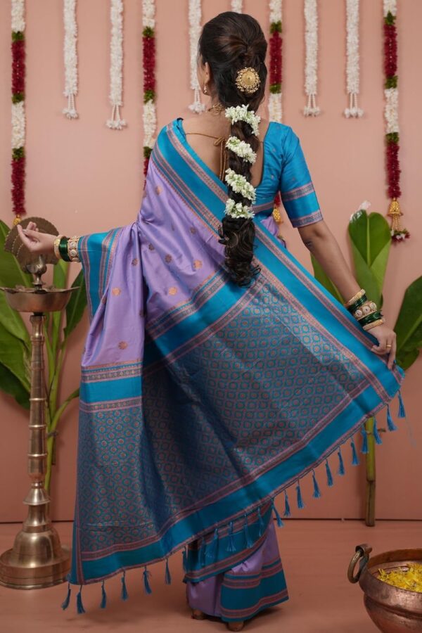 SGF11 Women's Kanjivaram Pure Soft Silk Saree With Unstitched Blouse Piece - Image 4