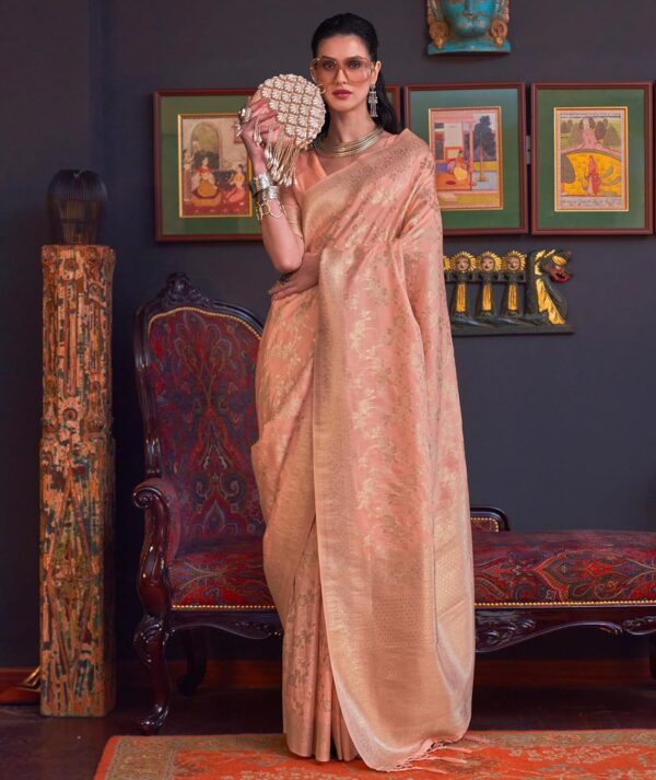 SWORNOF Women's kanjivaram banarasi silk saree for Patola festival Wedding silk with rich pallu Design sarees for women with blouse piece - Image 2