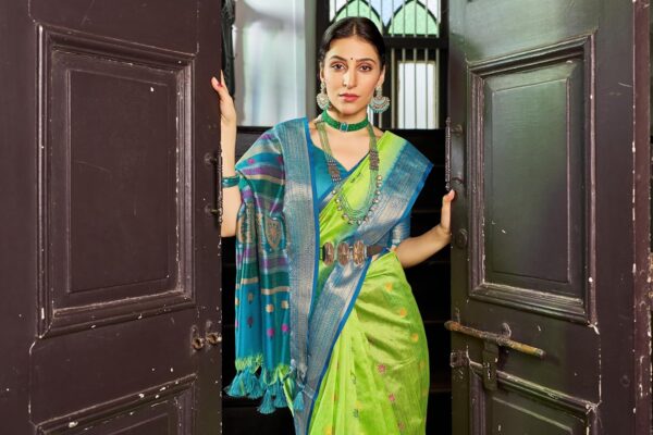SWORNOF Women's Tussar Raw Silk With Tassels|sarees for women|sarees for women|jute silk sarees|tussar silk saree for women|banarasi silk saree for festival - Image 6