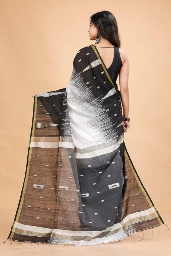 OISHANI SAREE GHOR Women's Traditional Bengal Ikkat Handloom Saree - Image 3