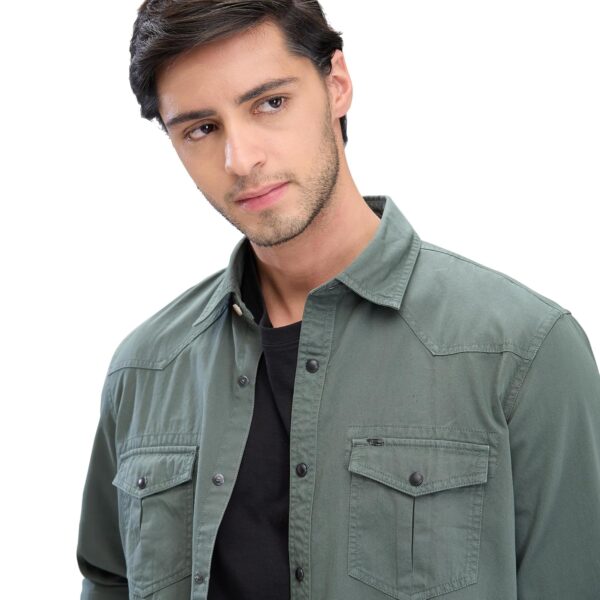 Spykar Men's Cotton Blend Full Sleeve Slim Fit Solid Shirt - Image 6