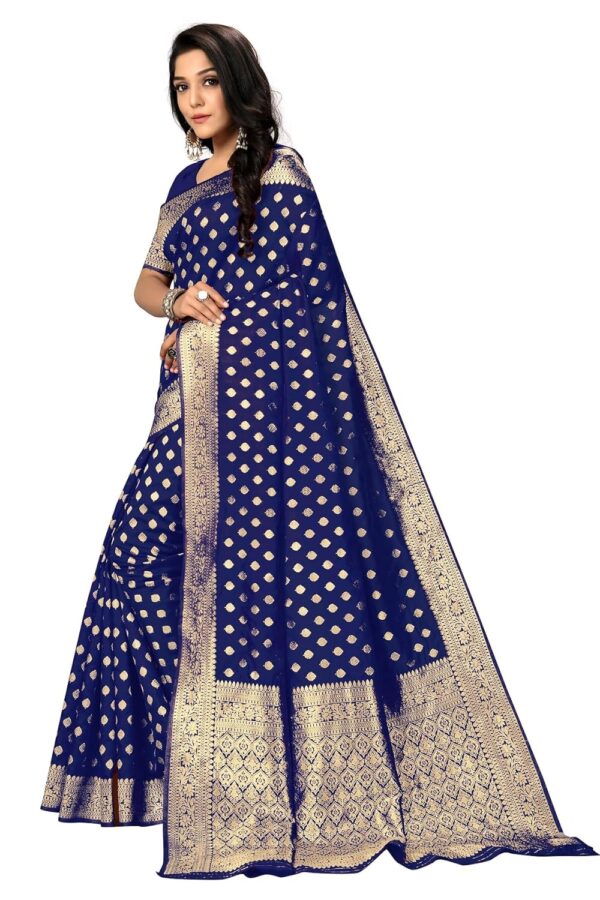 Mehrang Cotton Banarasi Silk Saree for Women With Unstitched Blouse Piece - Image 2
