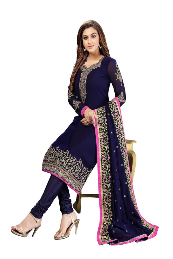 TRENDMALLS Women's Georgette Embroidery Salwar Suit Set Kurta Pant with Dupatta - Image 4