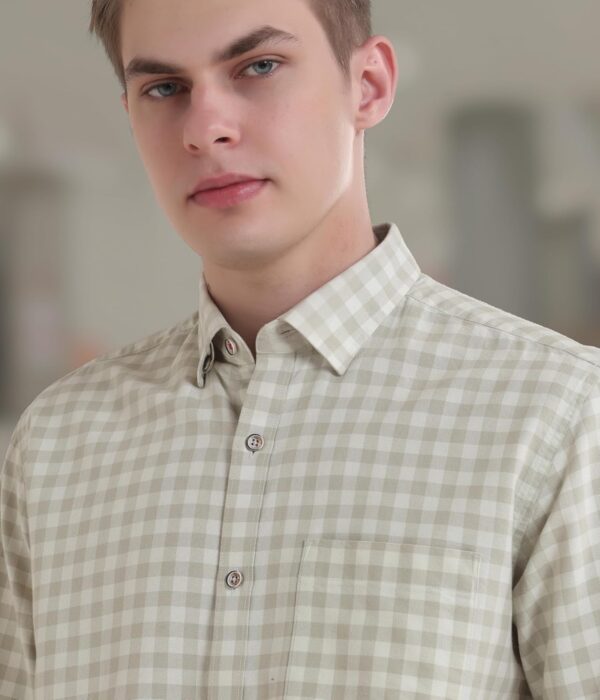 TURMS Anti Stain Men's Checks Shirt | Anti Odor Water Repellent | Cotton Full Sleeves | Available in Plus Sizes, Multiple Colors & Patterns - Image 6