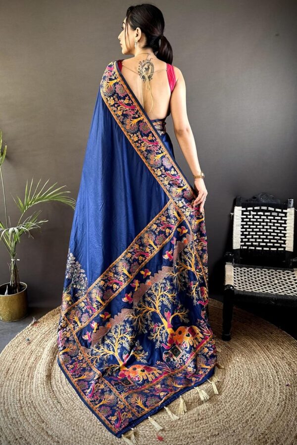 SGF11 Women's Kanjivaram Pure Soft Silk Saree With Unstitched Blouse Piece - Image 4