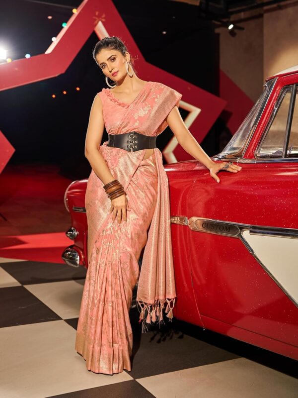SWORNOF Women's kanjivaram banarasi silk saree for Patola festival Wedding silk with rich pallu Design sarees for women with blouse piece - Image 3