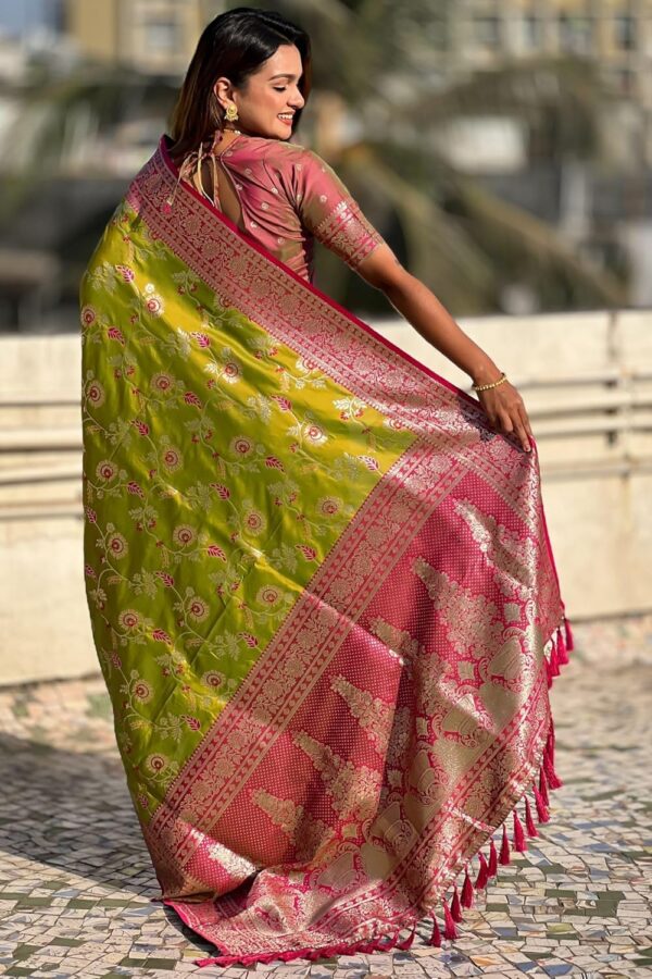 SGF11- Women's Kanjivaram Woven Soft Silk Saree With Blouse Piece - Image 4