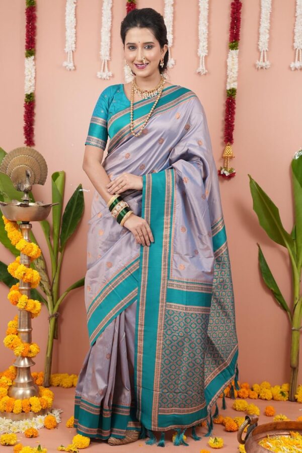 SGF11 Women's Kanjivaram Pure Soft Silk Saree With Unstitched Blouse Piece - Image 2