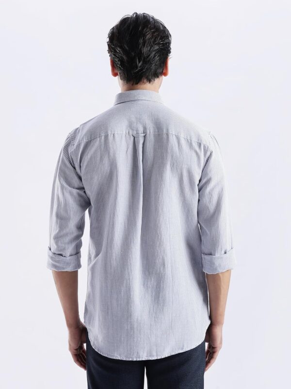 TURMS Water Repellent Men's Striped Shirt | Anti Stain Anti Odor | Concealed Button Down Collar Full Sleeves Kansas Linen Casual and Formal Wear - Image 5