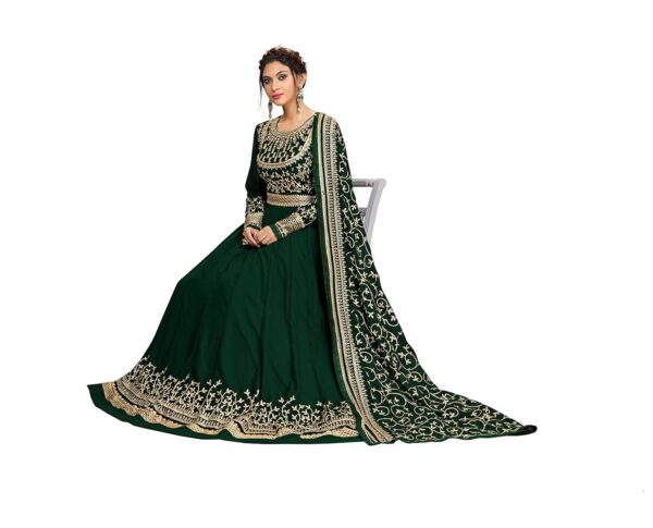 TRENDMALLS Women's Georgette Embroidery Salwar Suit Anarkali Kurta Pant Set with Dupatta - Image 6