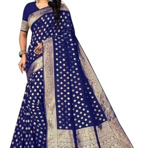 Mehrang Cotton Banarasi Silk Saree for Women With Unstitched Blouse Piece