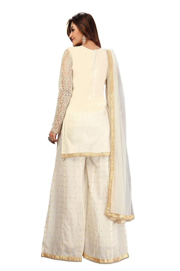 TRENDMALLS Women's Cotton Embroidery Salwar Suit Set Kurta Sharara with Dupatta Kurta Palazzo Set Stitched Ready To Wear - Image 2
