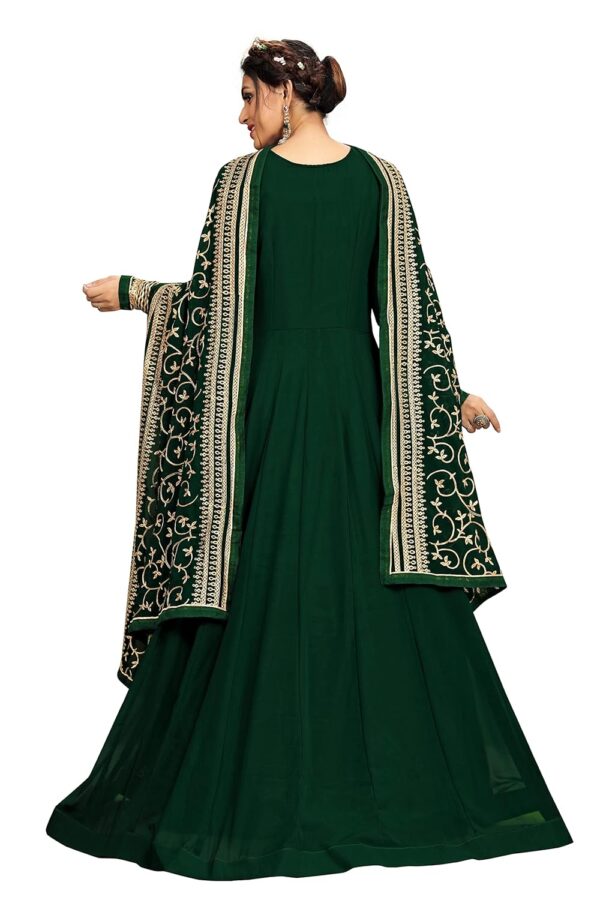 TRENDMALLS Women's Georgette Embroidery Salwar Suit Anarkali Kurta Pant Set with Dupatta - Image 2