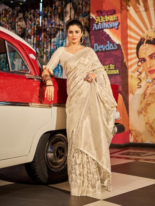 SWORNOF Women's kanjivaram banarasi silk saree for Patola festival Wedding silk with rich pallu Design sarees for women with blouse piece - Image 2