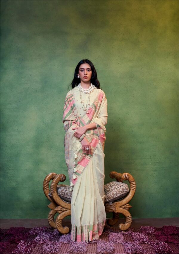 SGF11 Women's Kanjivaram Soft Cotton Linen Silk Saree With Unstitched Blouse Piece - Image 3