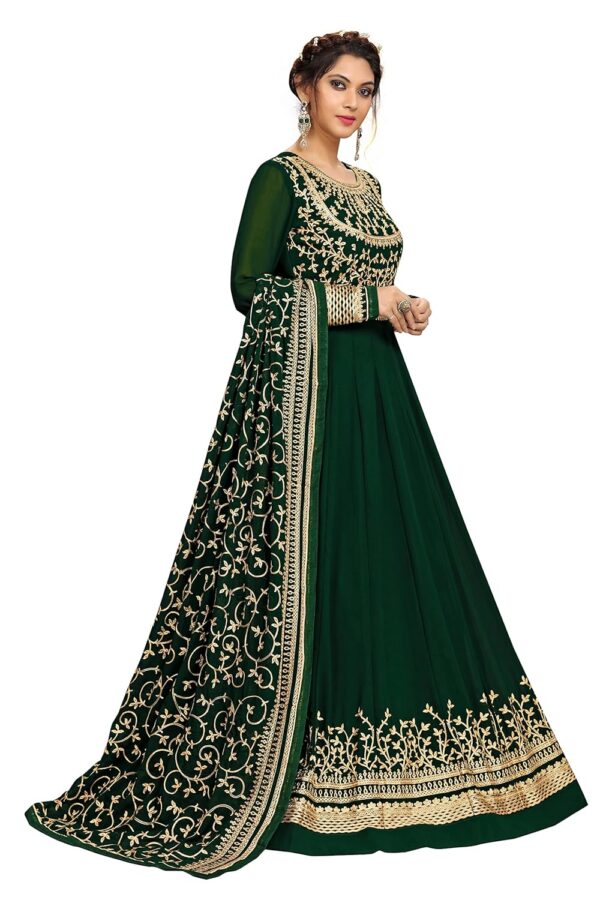 TRENDMALLS Women's Georgette Embroidery Salwar Suit Anarkali Kurta Pant Set with Dupatta - Image 5