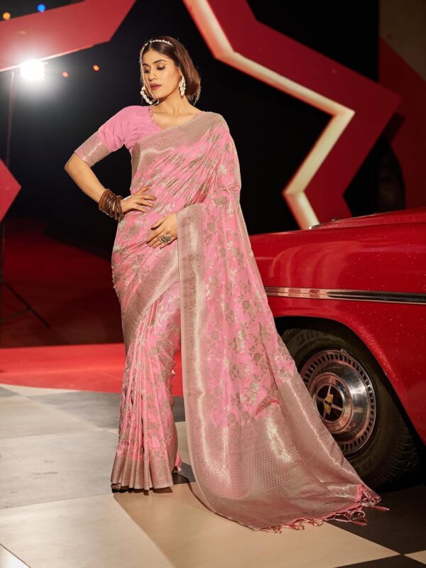 SWORNOF Women's kanjivaram banarasi silk saree for Patola festival Wedding silk with rich pallu Design sarees for women with blouse piece - Image 6
