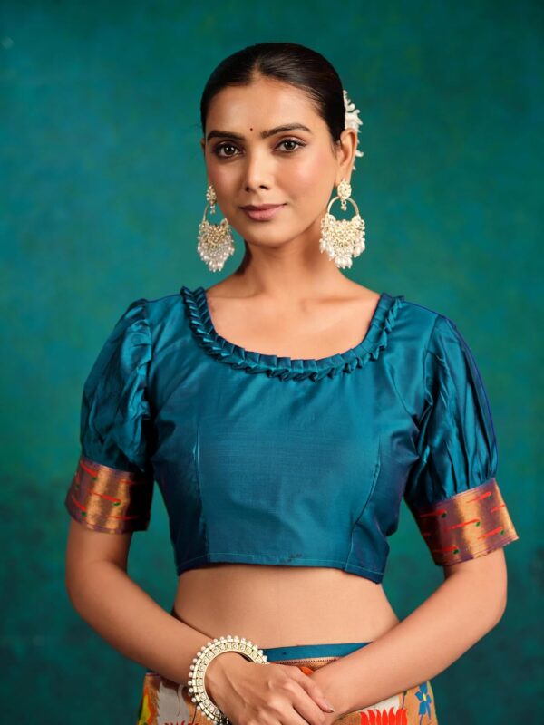 EthnicJunction Women's Pure Silk Paithani Woven Saree With Blouse Piece - Image 6