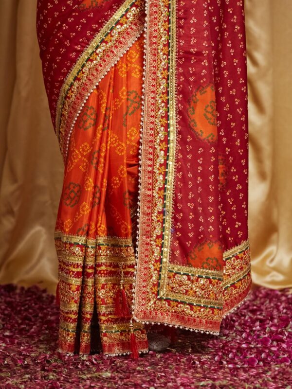 arriva fab Women's Soft Pure Chiffon With Colourful Embroidery Heavy Lace Saree With Unstitched Blouse - Image 6
