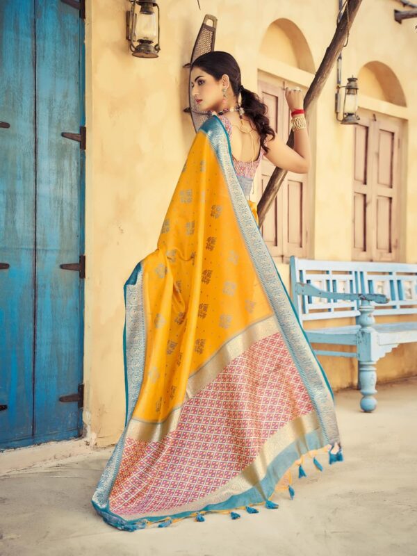 SWORNOF Women's Tussar Raw Silk With Tassels|sarees for women|sarees for women|jute silk sarees|tussar silk saree for women|banarasi silk saree for festival - Image 2