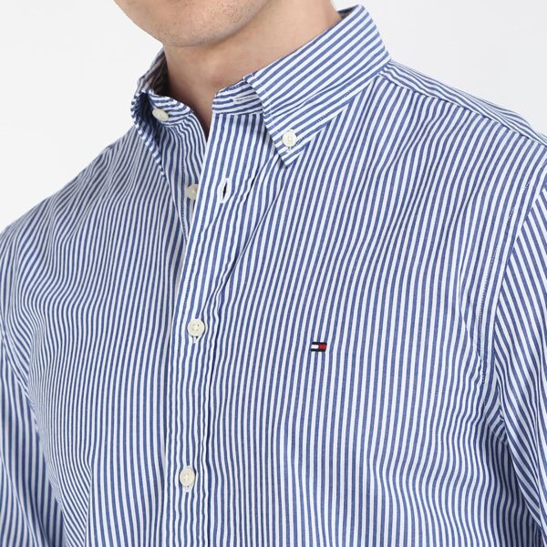 Tommy Hilfiger Men's Cotton Striped Regular Fit Shirt - Image 6