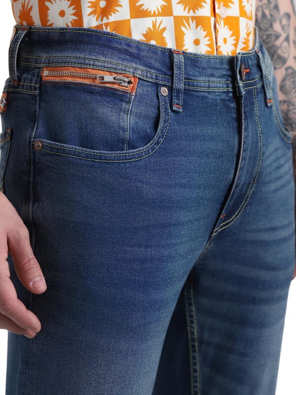 JACK & JONES Men Low Rise Ben Skinny Fit Heavy Fade Clean Look Stretchable Jeans - Image 5