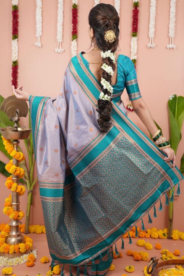 SGF11 Women's Kanjivaram Pure Soft Silk Saree With Unstitched Blouse Piece - Image 4