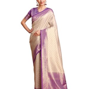 Monjolika Fashion Women's Kanjivaram Silk Mesmerizing Saree for Every Celebrations Comes With Unstitched Blouse Piece