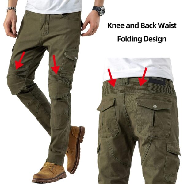 CTBQiTom Motorcycle Pants for Men Motocross Riding Pants Motorbike Riding Denim Jeans with Knee and Hip CE Armor Pads - Image 3