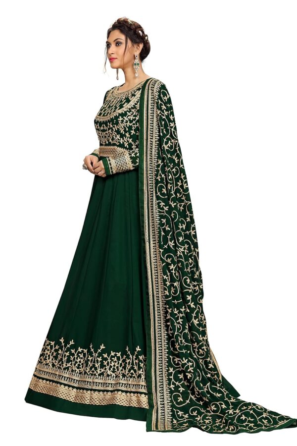 TRENDMALLS Women's Georgette Embroidery Salwar Suit Anarkali Kurta Pant Set with Dupatta - Image 4