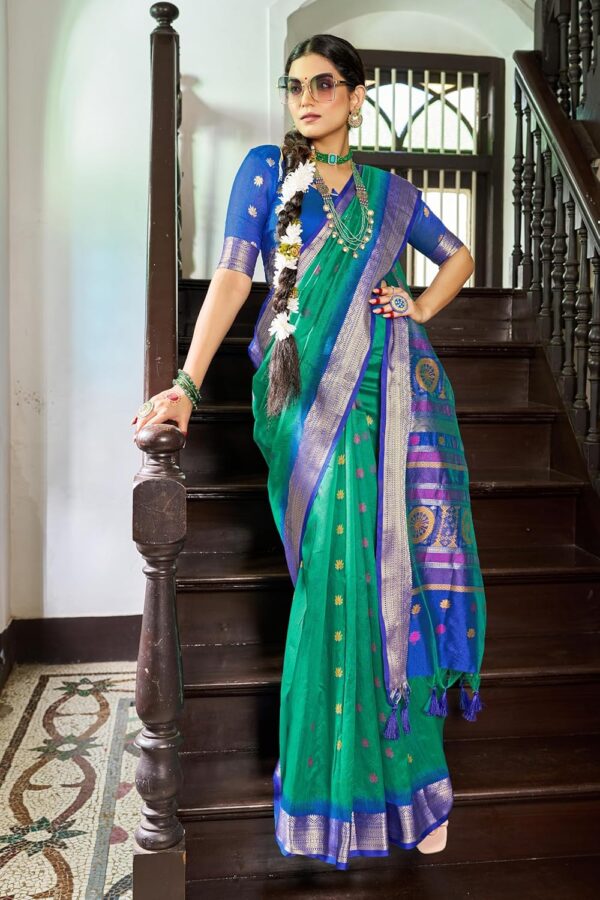 SWORNOF Women's Tussar Raw Silk With Tassels|sarees for women|sarees for women|jute silk sarees|tussar silk saree for women|banarasi silk saree for festival - Image 5