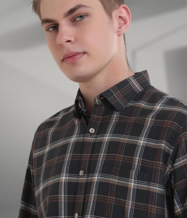 TURMS Anti Stain Men's Checks Shirt | Anti Odor Water Repellent | Cotton Full Sleeves | Available in Plus Sizes, Multiple Colors & Patterns - Image 4