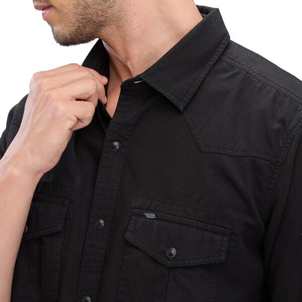 Spykar Men's Cotton Blend Full Sleeve Slim Fit Solid Shirt - Image 5
