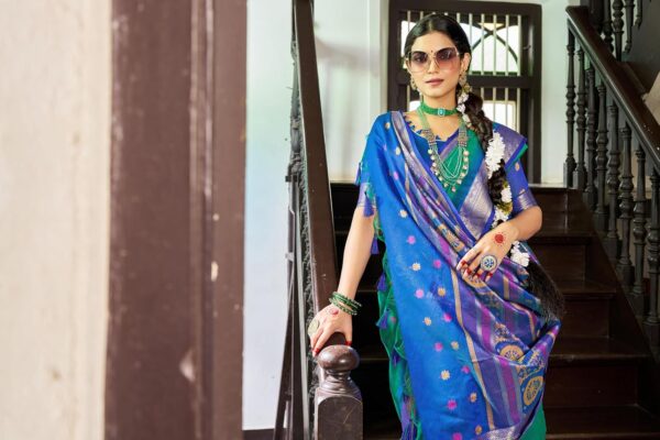 SWORNOF Women's Tussar Raw Silk With Tassels|sarees for women|sarees for women|jute silk sarees|tussar silk saree for women|banarasi silk saree for festival - Image 6