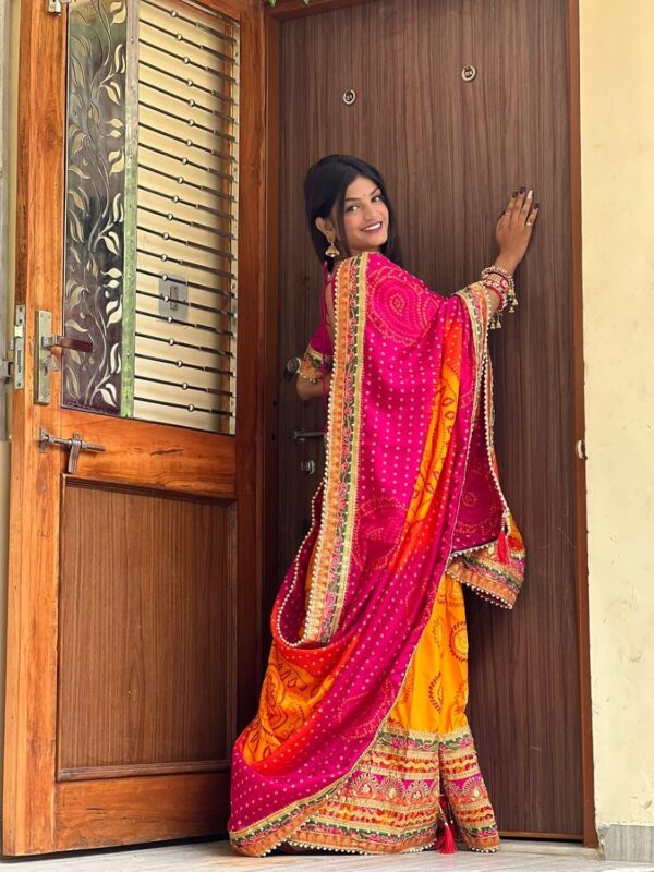 arriva fab Women's Soft Pure Chiffon With Colourful Embroidery Heavy Lace Saree With Unstitched Blouse - Image 2