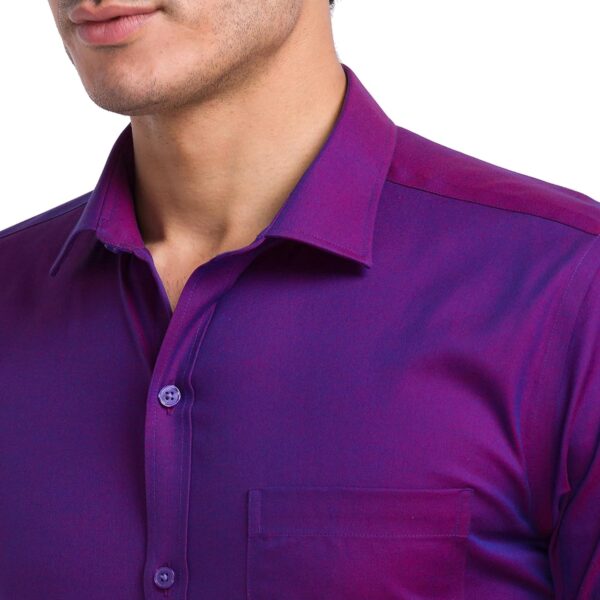 Park Avenue Men's Cotton Slim Fit Violet Formal Shirt - Image 6