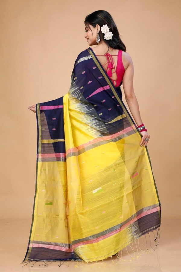 OISHANI SAREE GHOR Women's Traditional Bengal Ikkat Handloom Saree - Image 4