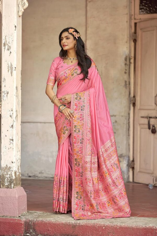 SWORNOF Women's Patola Silk Saree With Unstitched Boluse Piece - Image 2