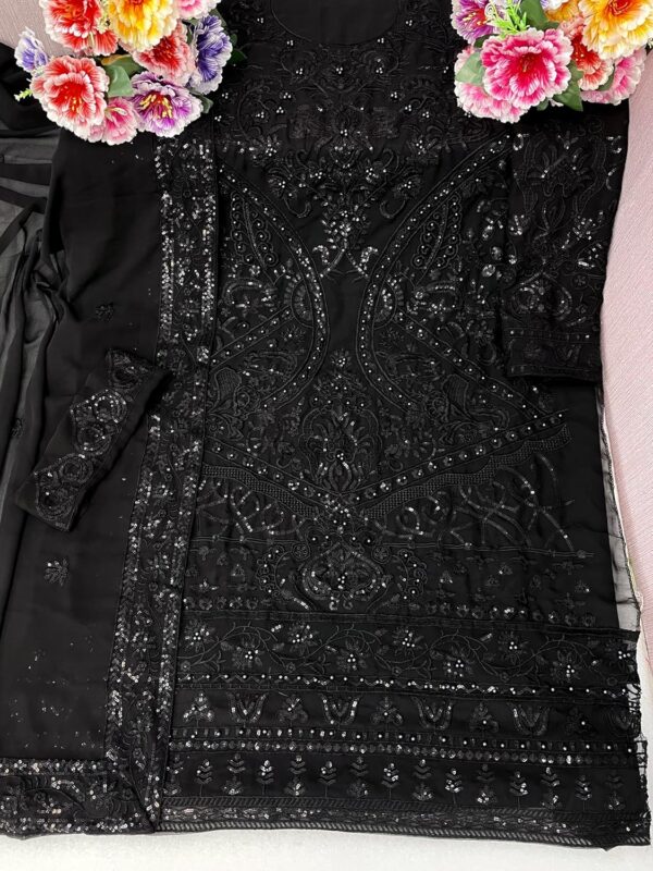 RUDRAPRAYAG Georgette Embroidered Salwar Suit For Women l Semi Stitched Salwar Suit With Dupatta For Woment - Image 3