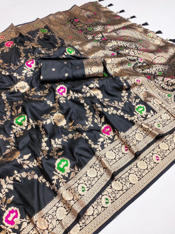 MARGI DESIGNERS Womens New Latest Kanjivaram Heavy Banarasi Silk Woven Saree with Blouse - Image 2