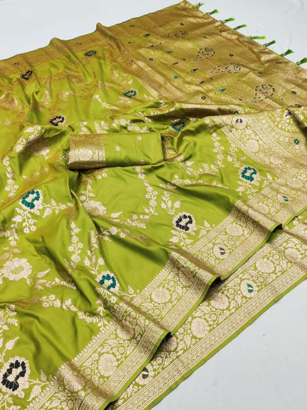 MARGI DESIGNERS Womens New Latest Kanjivaram Heavy Banarasi Silk Woven Saree with Blouse - Image 2