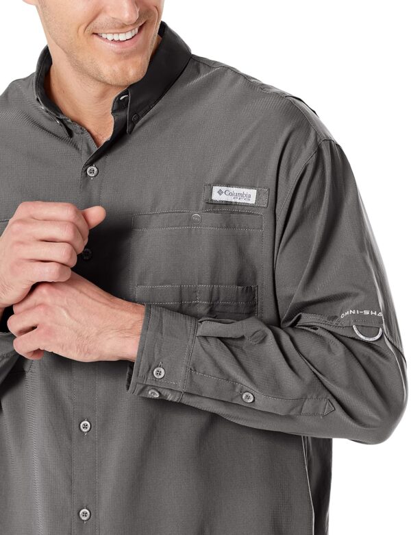 Columbia Men Grey Omni Wick Tamiami II Long Sleeve Hiking | Trekking | Camping | Safari Shirt, L - Image 3