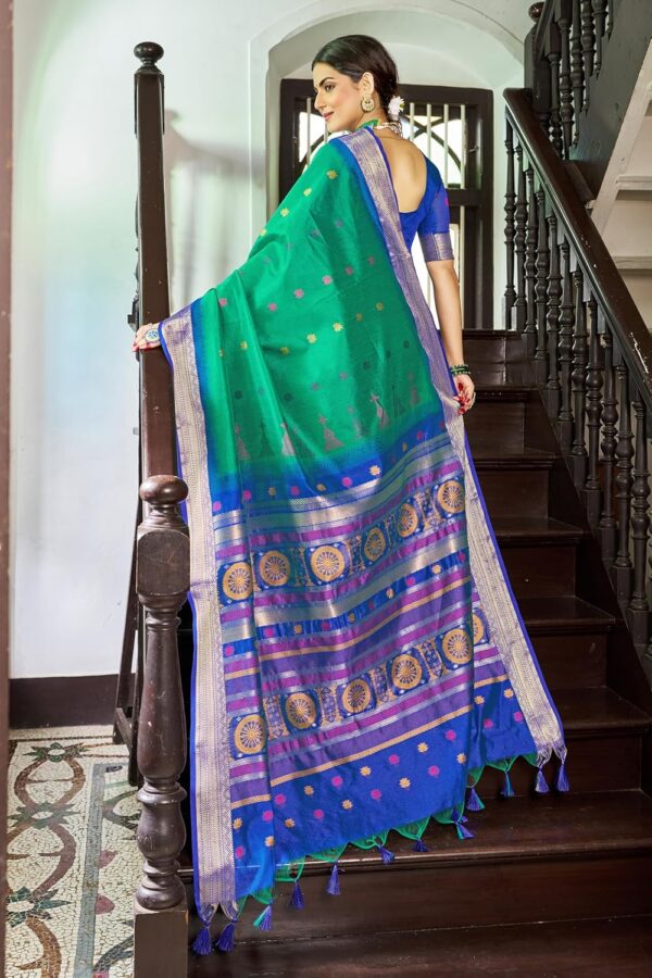 SWORNOF Women's Tussar Raw Silk With Tassels|sarees for women|sarees for women|jute silk sarees|tussar silk saree for women|banarasi silk saree for festival - Image 4