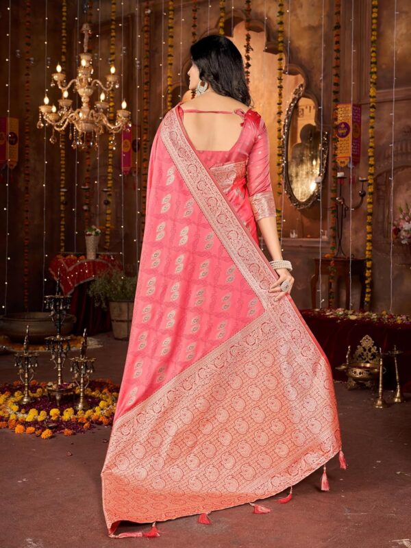 Mehrang Women's Pure Kanjivaram Silk Saree Banarasi Silk Wedding Sarees for Women with Blouse Piece - Image 6