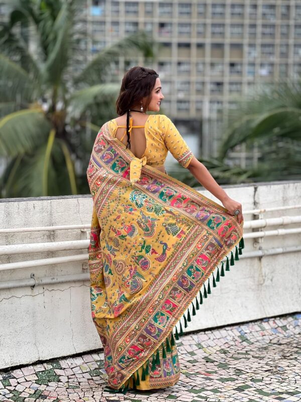 SGF11 Women's Kanjivaram Pure Soft Silk Saree With Unstitched Blouse Piece - Image 4