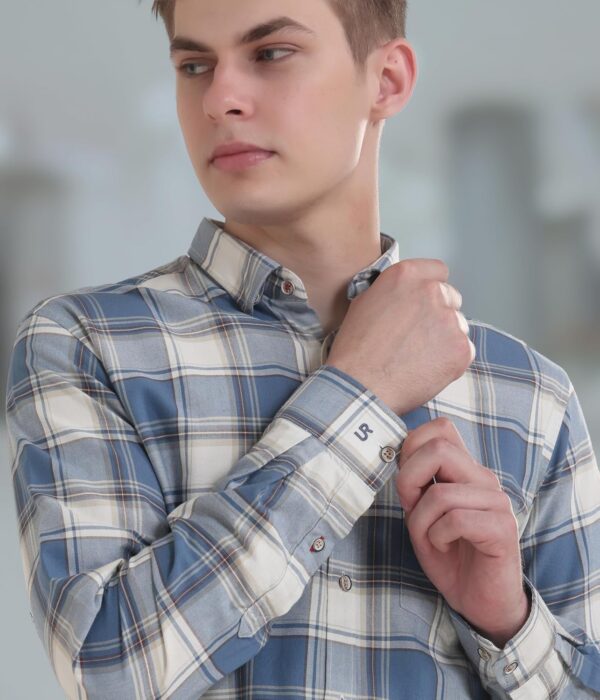 TURMS Anti Stain Men's Checks Shirt | Anti Odor Water Repellent | Cotton Full Sleeves | Available in Plus Sizes, Multiple Colors & Patterns - Image 6