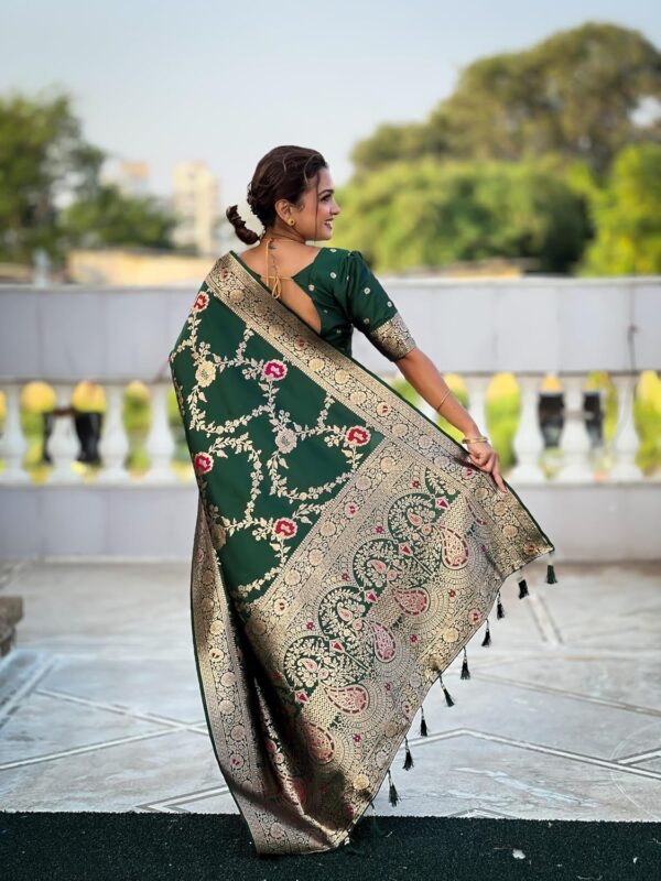 MARGI DESIGNERS Womens New Latest Kanjivaram Heavy Banarasi Silk Woven Saree with Blouse - Image 4