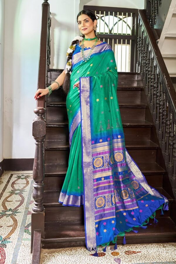SWORNOF Women's Tussar Raw Silk With Tassels|sarees for women|sarees for women|jute silk sarees|tussar silk saree for women|banarasi silk saree for festival - Image 2