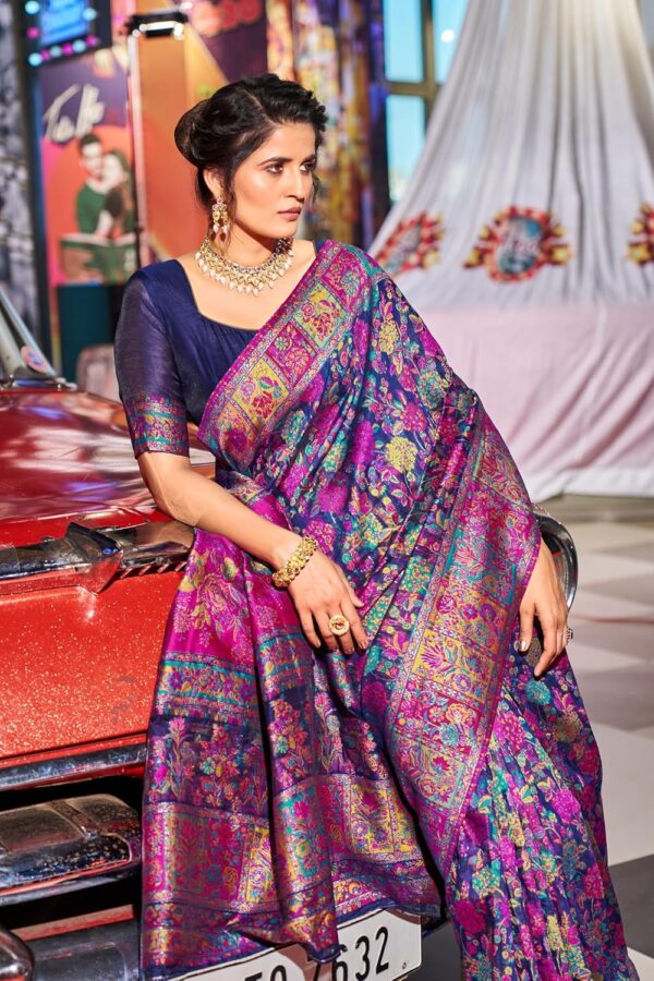 SWORNOF Women's kanjivaram banarasi silk saree for Patola festival Wedding silk with rich pallu Design sarees for women with blouse piece - Image 4